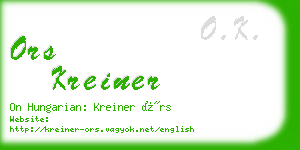 ors kreiner business card